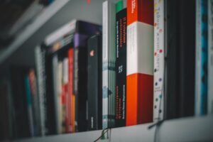 Books on a shelf